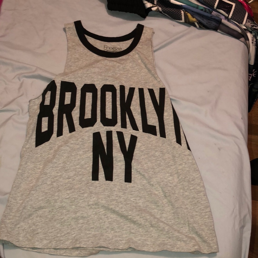 Grey and black Brooklyn tank top